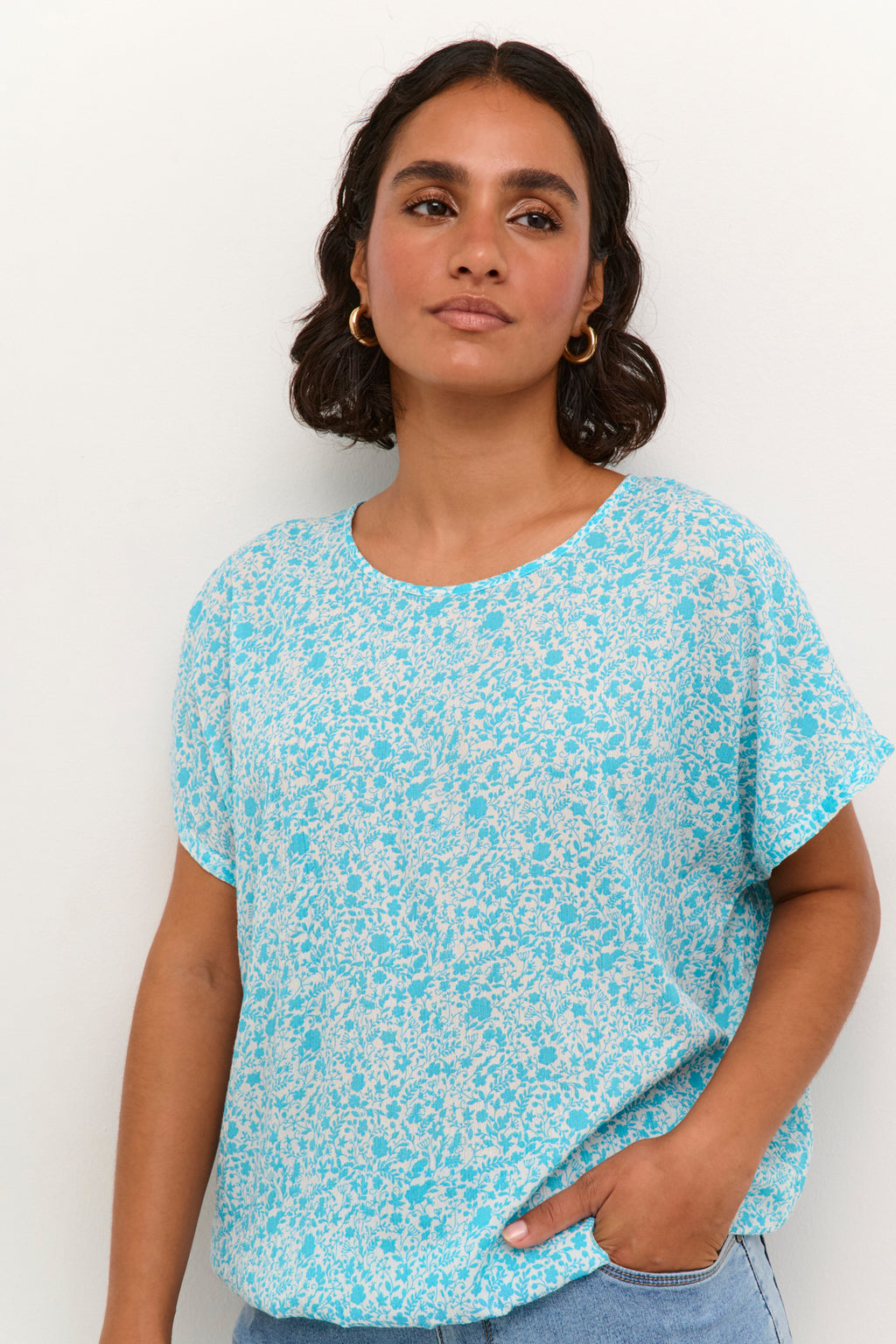 Amber blouse blue atoll