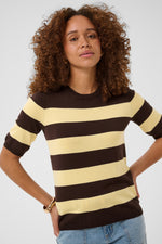 Lizza pull coffee bean yellow wide stripe