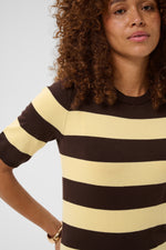 Lizza pull coffee bean yellow wide stripe