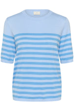 Lizza striped knit powder blue