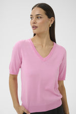Lizza v-neck pull pink frosting