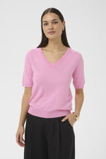 Lizza v-neck pull pink frosting