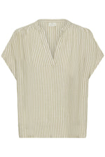 Milia wing blouse chinchilla stripe