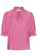 Lufia frill blouse pink power