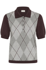 Gizza polo knit fudge/grey