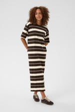Winny dress coffee bean stripe
