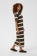 Winny dress coffee bean stripe