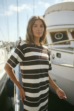 Winny dress coffee bean stripe