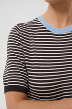 Lizza pull coffee bean blue fog stripe