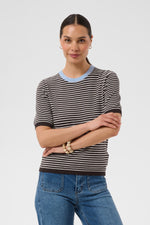 Lizza pull coffee bean blue fog stripe