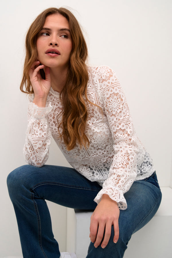 Tiley lace blouse snow