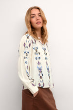 Polly blouse ethnic blue