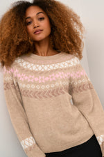 Cherrie pull scandi beige-roze