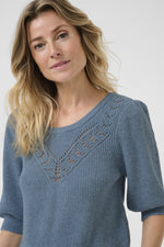 Dela short sleeve pull blue heaven