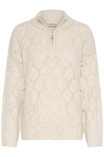 Zilla zipper pull oat melange