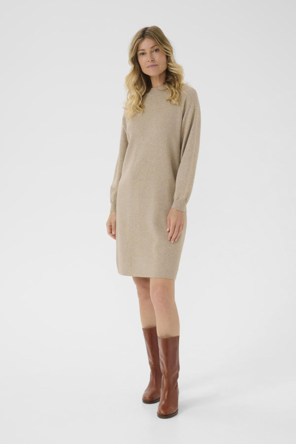 Dela knit dress cobblestone melange