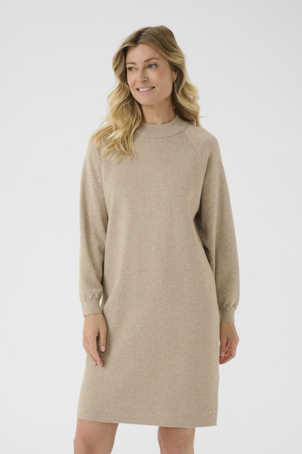 Dela knit dress cobblestone melange