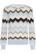 Netes pullover cashmere blue zigzag