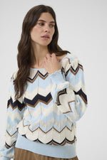 Netes pullover cashmere blue zigzag