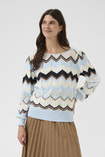 Netes pullover cashmere blue zigzag