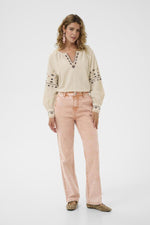Visti straight washed cafe creme