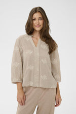 Korey blouse lichtbruin of rood