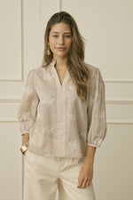 Korey blouse lichtbruin of rood