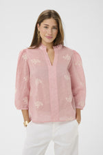 Korey blouse lichtbruin of rood