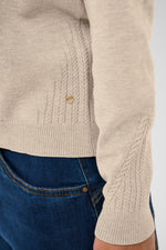 Dela pullover cable beige of cabernet