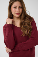 Dela pullover cable beige of cabernet