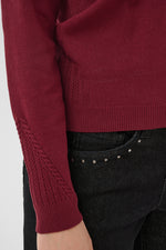 Dela pullover cable beige of cabernet