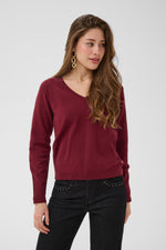 Dela pullover cable beige of cabernet