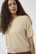 Annali knit pullover bleached sand of java