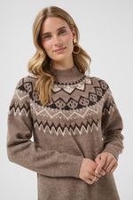 Cherrie knit dress brown lentil melange