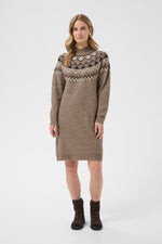Cherrie knit dress brown lentil melange