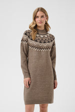 Cherrie knit dress brown lentil melange