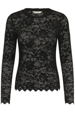 Pitia lace blouse ecru, bruin of zwart