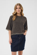 Kibana lace pullover lichtgrijs, roze of bruin