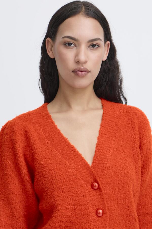 Loucle cardigan tangerine tango