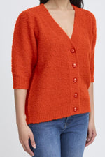 Loucle cardigan tangerine tango