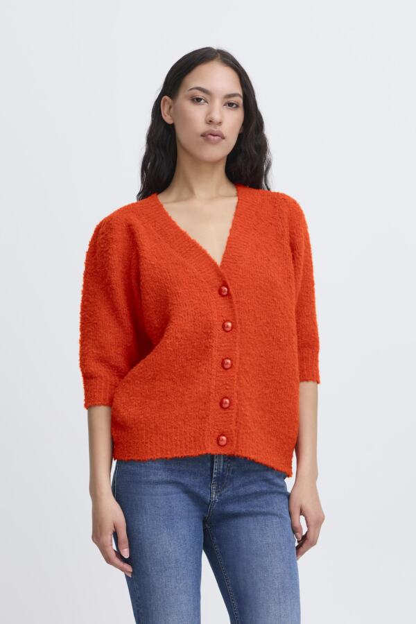 Loucle cardigan tangerine tango