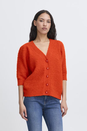 Loucle cardigan tangerine tango