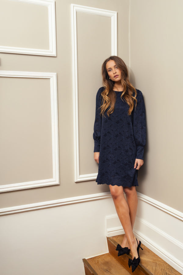 Mirabella lace dress donkerblauw of bruin