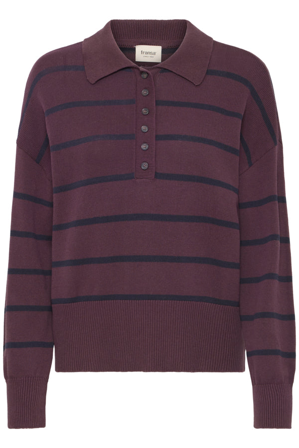 Berkley polo pull fudge stripe
