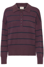Berkley polo pull fudge stripe