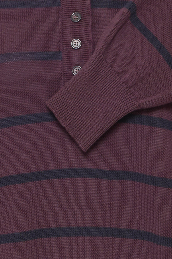 Berkley polo pull fudge stripe