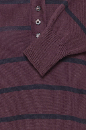 Berkley polo pull fudge stripe