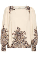 Adara blouse pumicestone paisley