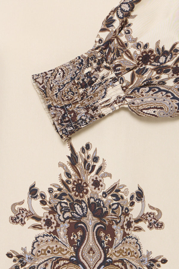 Adara blouse pumicestone paisley
