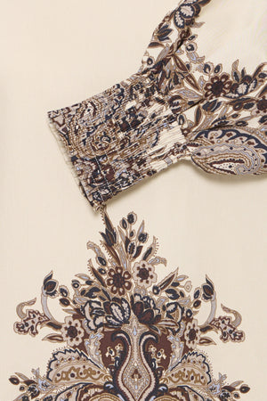 Adara blouse pumicestone paisley
